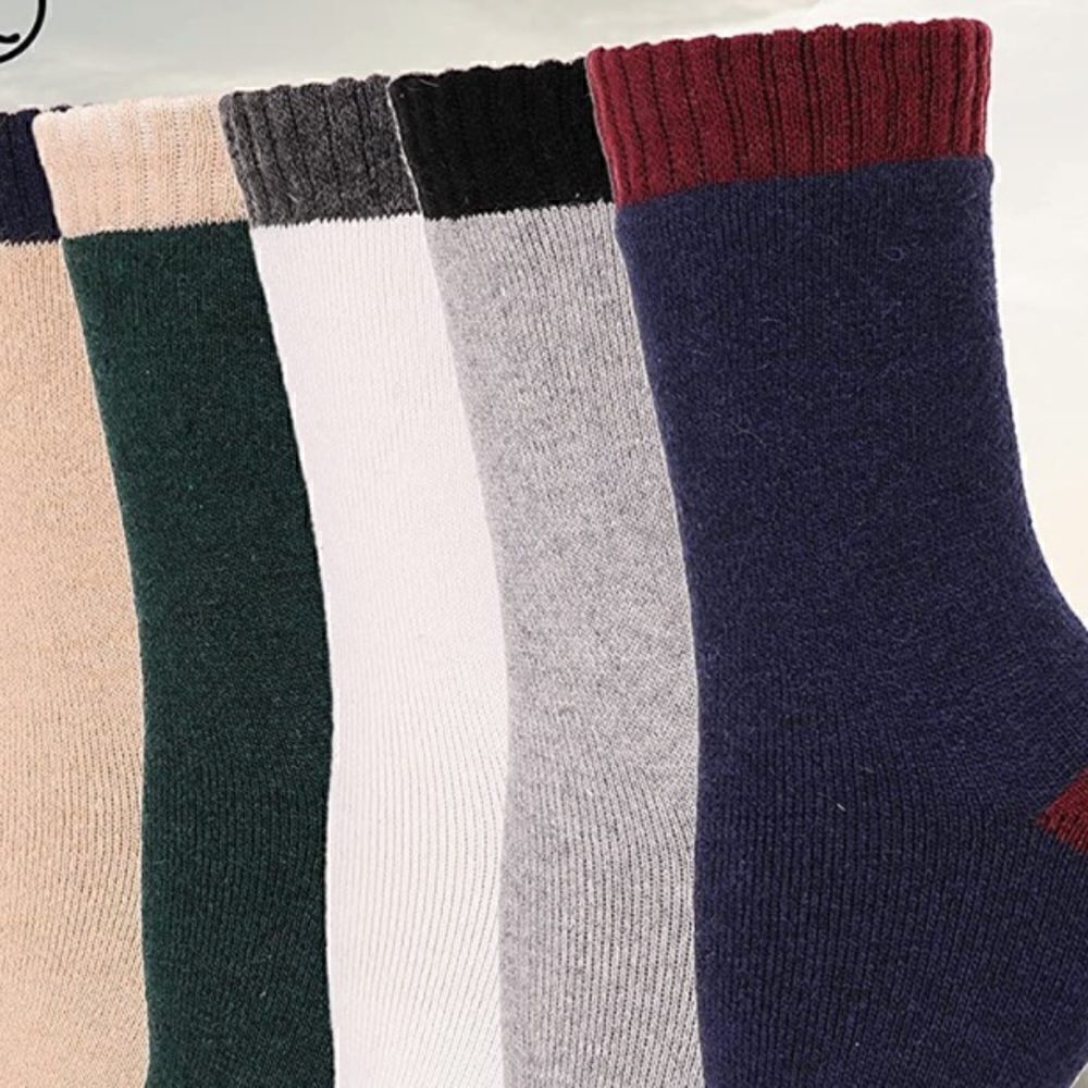 Color Patch Merino Wool Blend Socks - Picture 2 of 6